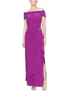 Alex Evenings Womens Off-the-shoulder Embellished Evening Dress In Pink