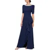 Alex Evenings Womens Ruched Polyester Evening Dress In Navy