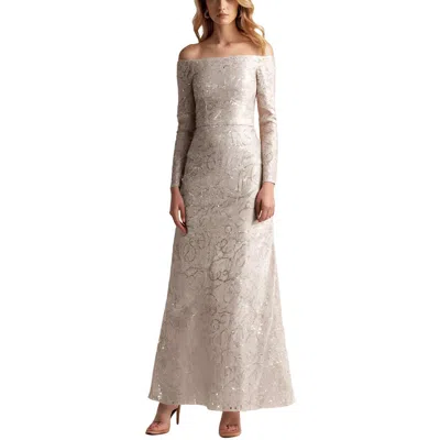 Alex Evenings Womens Sequined Lace Evening Dress