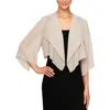 Alex Evenings Hanky Bolero Cardigan In White