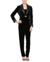 Alex Evenings Womens Velvet Satin Collar Jacket Tank Top Slim Leg Pants In Black