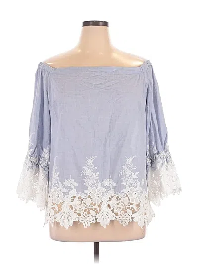 Pre-owned Alex Marie 3/4 Sleeve Blouse In Blue