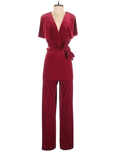 Pre-owned Alex Marie Jumpsuit In Burgundy