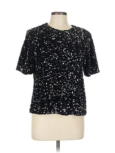 Pre-owned Alex Marie Short Sleeve Blouse In Black