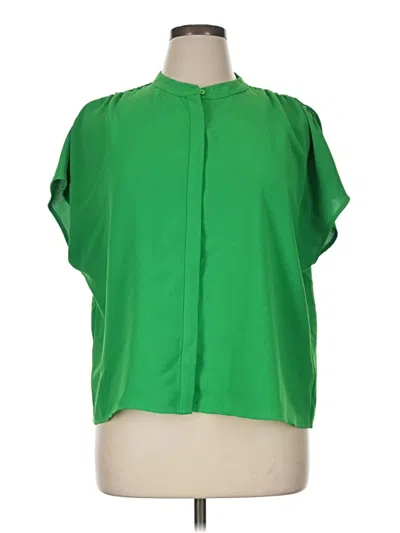 Pre-owned Alex Marie Short Sleeve Blouse In Green