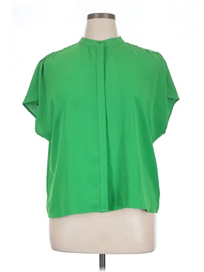 Pre-owned Alex Marie Short Sleeve Blouse In Green