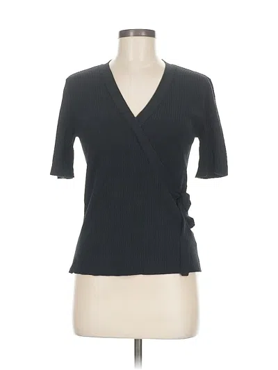 Pre-owned Alex Marie Short Sleeve Top Gray V Neck Tops