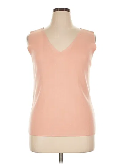 Pre-owned Alex Marie Sleeveless Top Orange V-neck Tops