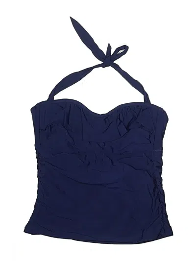 Pre-owned Alex Marie Swimsuit Top Blue Solid Pattern Swimwear