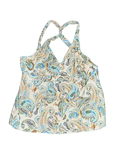 Pre-owned Alex Marie Swimsuit Top Ivory Paisley Pattern Swimwear