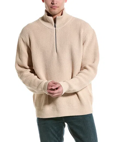 Alex Mill 1/2-zip Mock Sweater In Beige