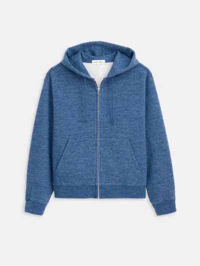 Alex Mill 12th Street Zip Hoodie In Heather Fleece In Blue