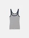 Alex Mill Stripe Stretch Cotton Rib Tank Top In Black