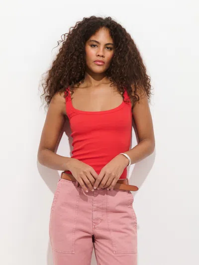 Alex Mill 365 Ribbed Tank In Red