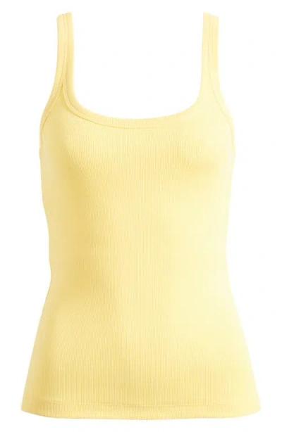 Alex Mill 365 Stretch Cotton Rib Tank In Honeysuckle