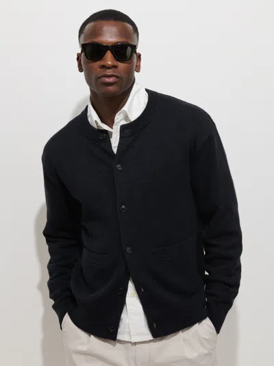 Alex Mill Aaron Marled Cardigan In Cotton Linen In Black