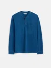 Alex Mill Alan Henley In Indigo Slub Cotton In Indigo