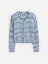Alex Mill Albertina Cardigan In Azure/ivory