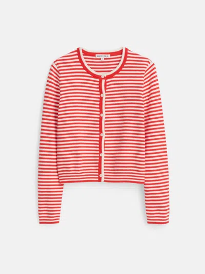 Alex Mill Albertina Cardigan In Poppy/ivory