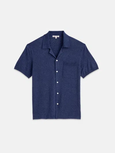 Alex Mill Aldrich Knit Shirt In Hemp Cotton In Blue Denim