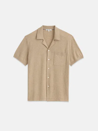 Alex Mill Aldrich Knit Shirt In Hemp Cotton In Dark Sand