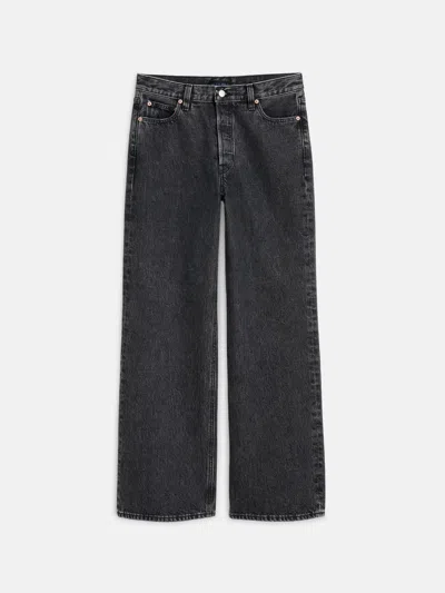 Alex Mill Alek Relaxed Wide Leg Pant In Black Denim In Seattle Black Wash