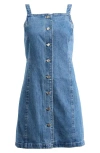 Alex Mill Alexis Button-up Denim Minidress In Paris Medium Wash