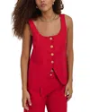 Alex Mill Soho Scoop Vest In Linen Cotton In Crimson