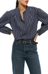 Alex Mill Ali Stripe Cotton Voile Button-up Shirt In Blue