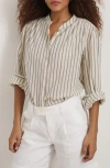 Alex Mill Ali Stripe Cotton Voile Button-up Shirt In Neutral