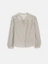 Alex Mill Ali Striped Top In Cotton Voile In Neutral