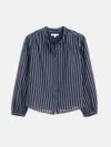 Alex Mill Ali Stripe Cotton Voile Button-up Shirt In Blue