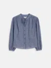 Alex Mill Ali Top In Cotton Linen In Blue