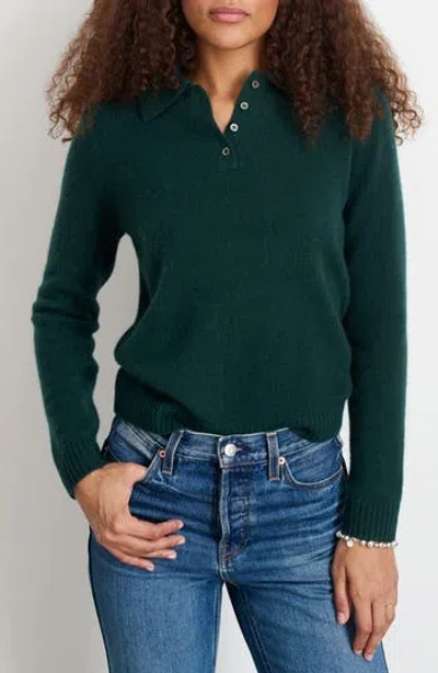 Alex Mill Alice Cashmere Polo Sweater In Green