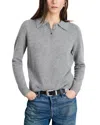 Alex Mill Alice Cashmere Polo Sweater In Heather Grey