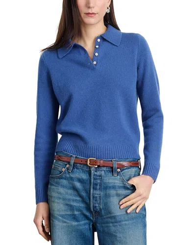 Alex Mill Alice Cashmere Polo Sweater In Infinity Blue