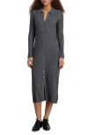 Alex Mill Long Sleeve Alice Ribbed Dress In Medium Heather Grey