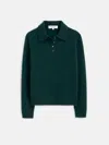 Alex Mill Alice Cashmere Polo Sweater In Cypress Green