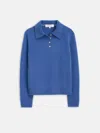 Alex Mill Alice Cashmere Polo Sweater In Infinity Blue