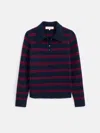 Alex Mill Alice Polo In Cashmere Stripe In Blue