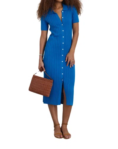 ALEX MILL ALICE RIBBED SWEATER DRESS IN BLUE
