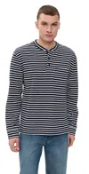 Alex Mill Allan Henley In Cotton Stripe Navy/natural In Navy/natural