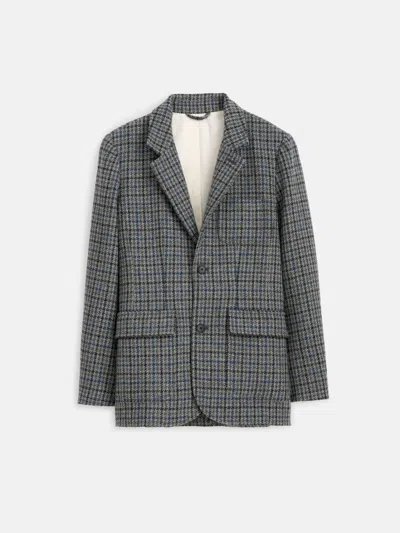 Alex Mill Amalie Blazer In Wool Tweed In Charcoal Multi