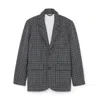 Alex Mill Amalie Blazer In Wool Tweed In Charcoal Multi