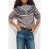 Alex Mill Amina Fair Isle Wool Blend Cardigan In Brown