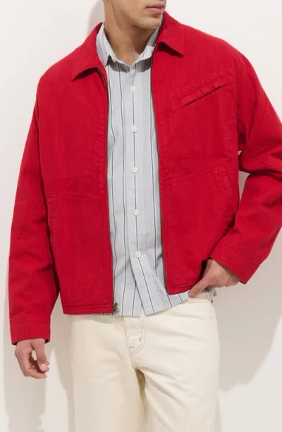 Alex Mill Andre Cotton Blend Twill Jacket In Red
