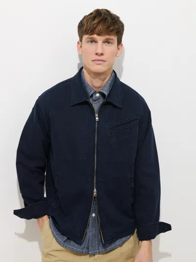 Alex Mill Andre Zip Jacket In Linen Twill In Blue