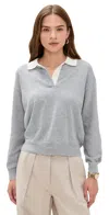 Alex Mill Angelina Polo Sweater In Cotton Cashmere Grey Flannel In Gray