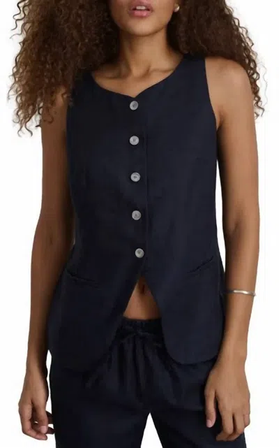 Alex Mill Anna Liv Linen Vest In Black