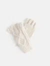 Alex Mill Aran Cable Gloves In Wool In Arctic